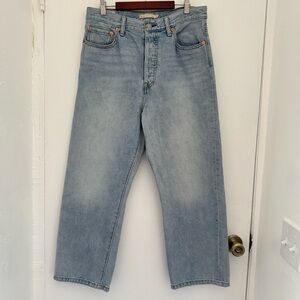 Levi's Sky Blue Women's Ribcage streetwear Cropped Jeans